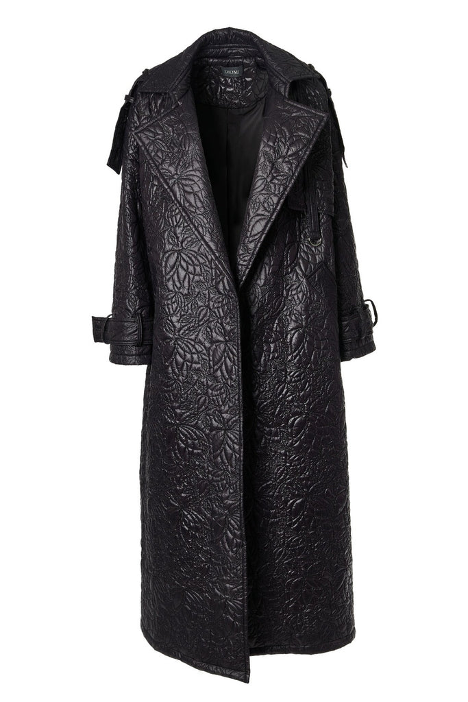 Embroidered Nylon Oversized Trench Coat