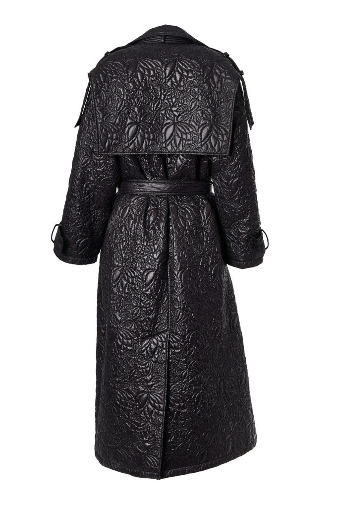 Embroidered Nylon Oversized Trench Coat