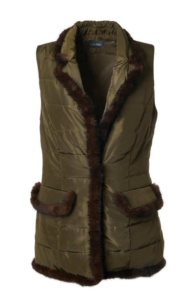 Mink Nylon Vest in Army