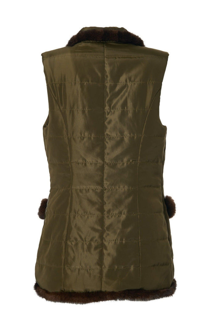 Mink Nylon Vest in Army