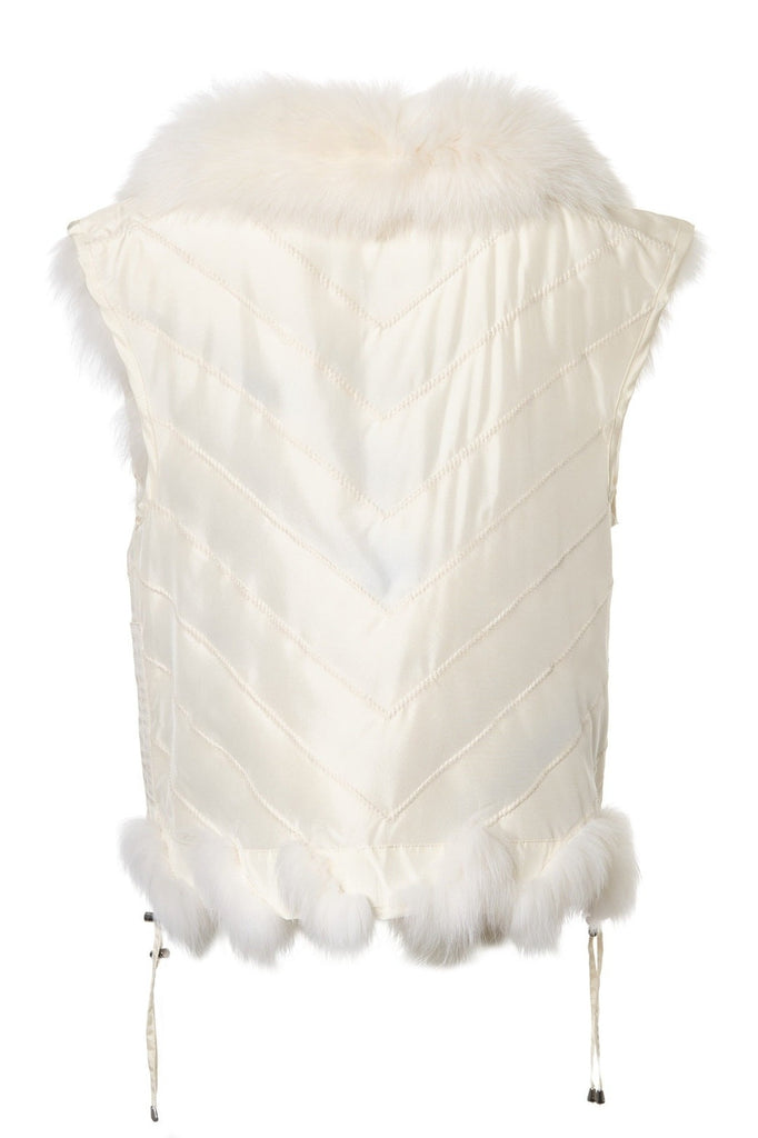 Silk Reversible Short Vest Soft Ivory