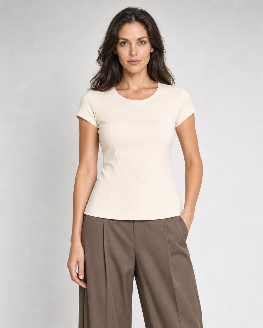 Colette Short Sleeve Top - Bone