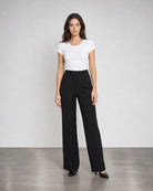 Pintuck Straight Leg Trouser - Black