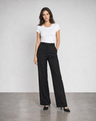 Pintuck Straight Leg Trouser - Black