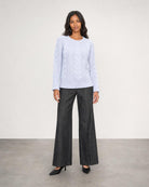 Crop Wide Leg Denim Pant - Charcoal