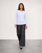 Crop Wide Leg Denim Pant - Charcoal