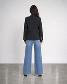 Crop Jacket with Rib Cuffs - Black