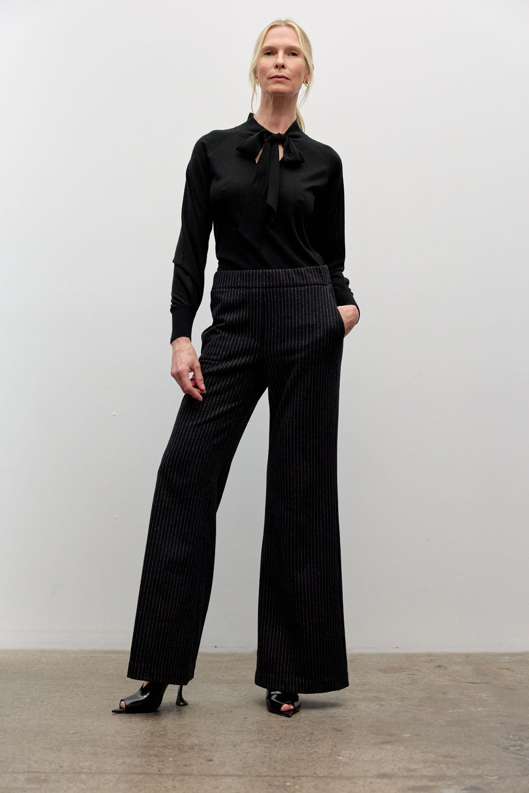 Knit Tie Top - Black