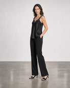 Lace and Satin Cami - Black