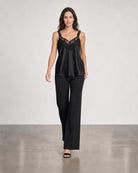 Lace and Satin Cami - Black