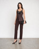 Lace and Satin Cami - Espresso