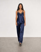 Lace and Satin Cami - Navy