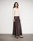 Satin Slip Skirt - Espresso