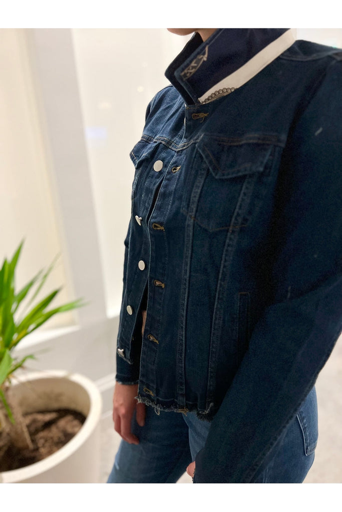 The Dark Denim Jacket - Blue Bit