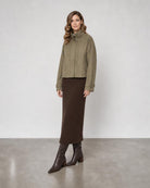 Vegan Suede Jacket - Olive