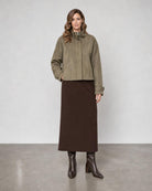 Vegan Suede Jacket - Olive