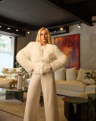 Fringe Coat - Snow Off White