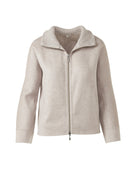 Beige zip-up jacket on a white background