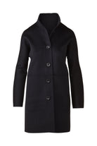 Button Mock Coat - Black