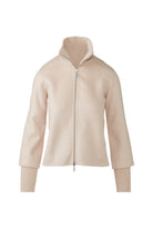 Knit Trim Zip Mock Coat - Sandstone