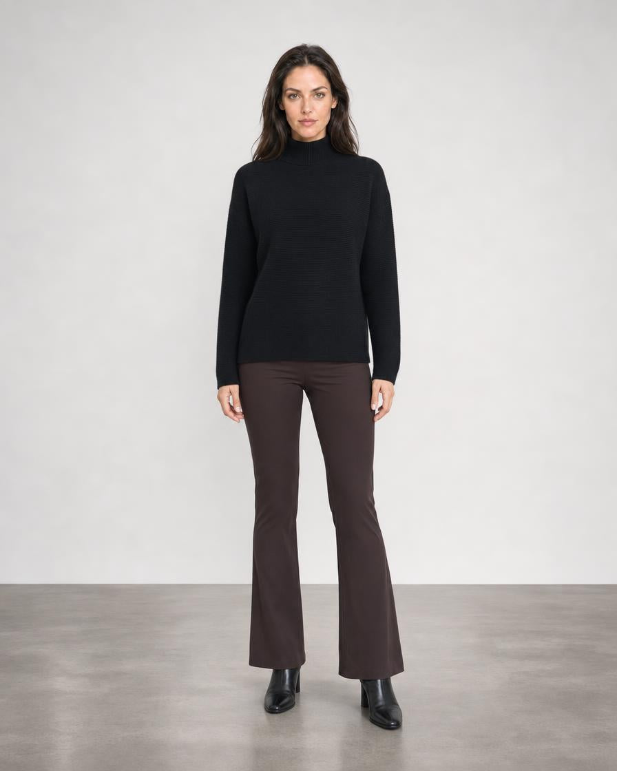 Textured Slouchy Funnel - Black