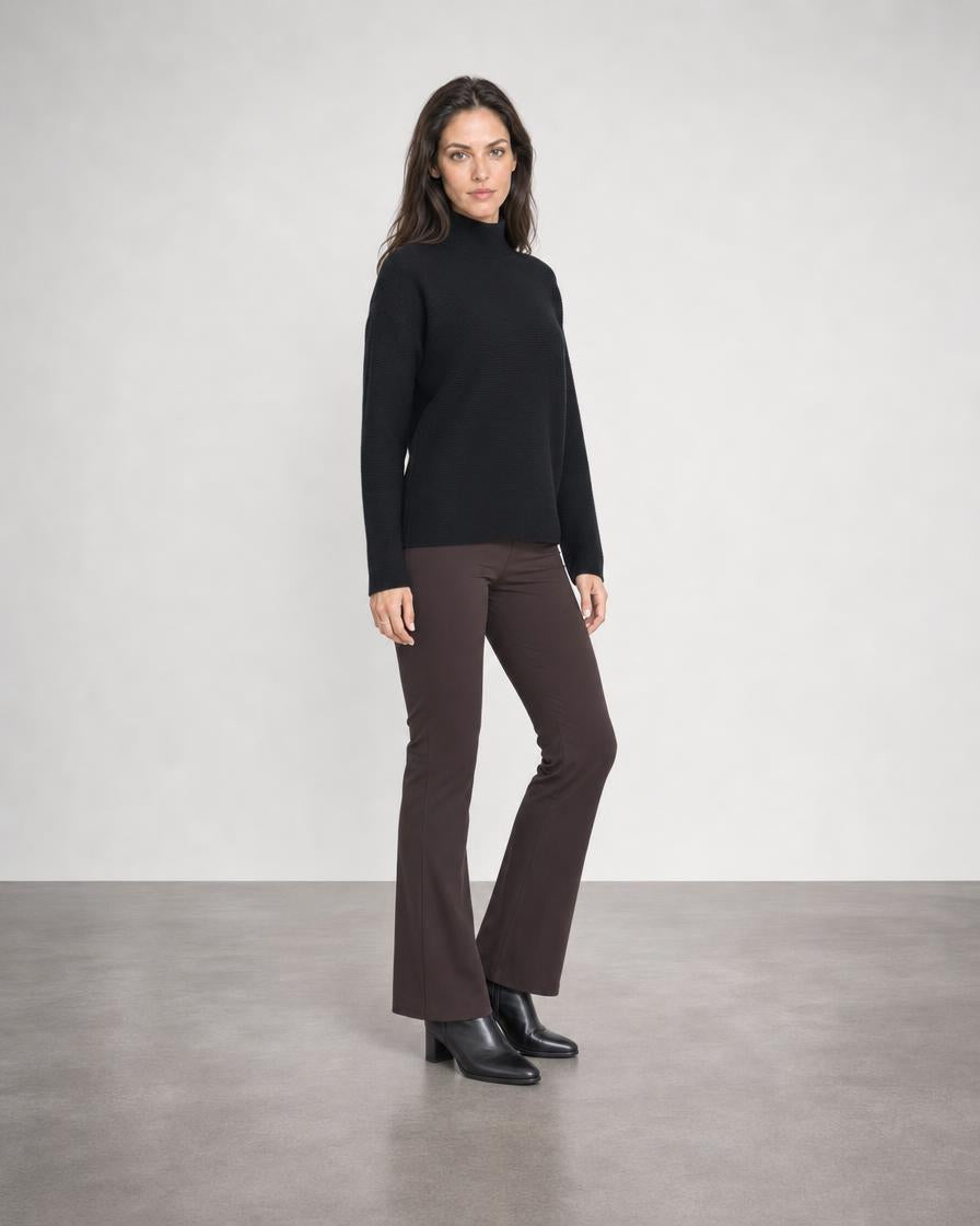Textured Slouchy Funnel - Black