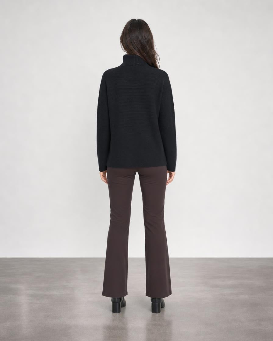 Textured Slouchy Funnel - Black