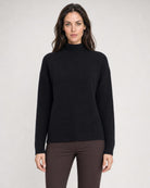 Textured Slouchy Funnel - Black