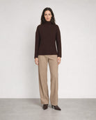 Textured Slouchy Funnel - Chocolate