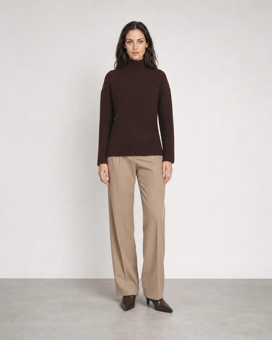 Textured Slouchy Funnel - Chocolate