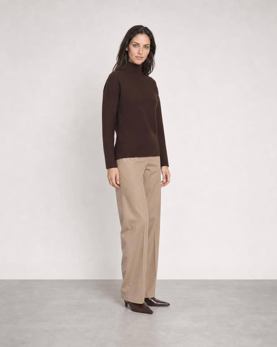 Textured Slouchy Funnel - Chocolate