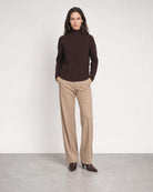 Textured Slouchy Funnel - Chocolate