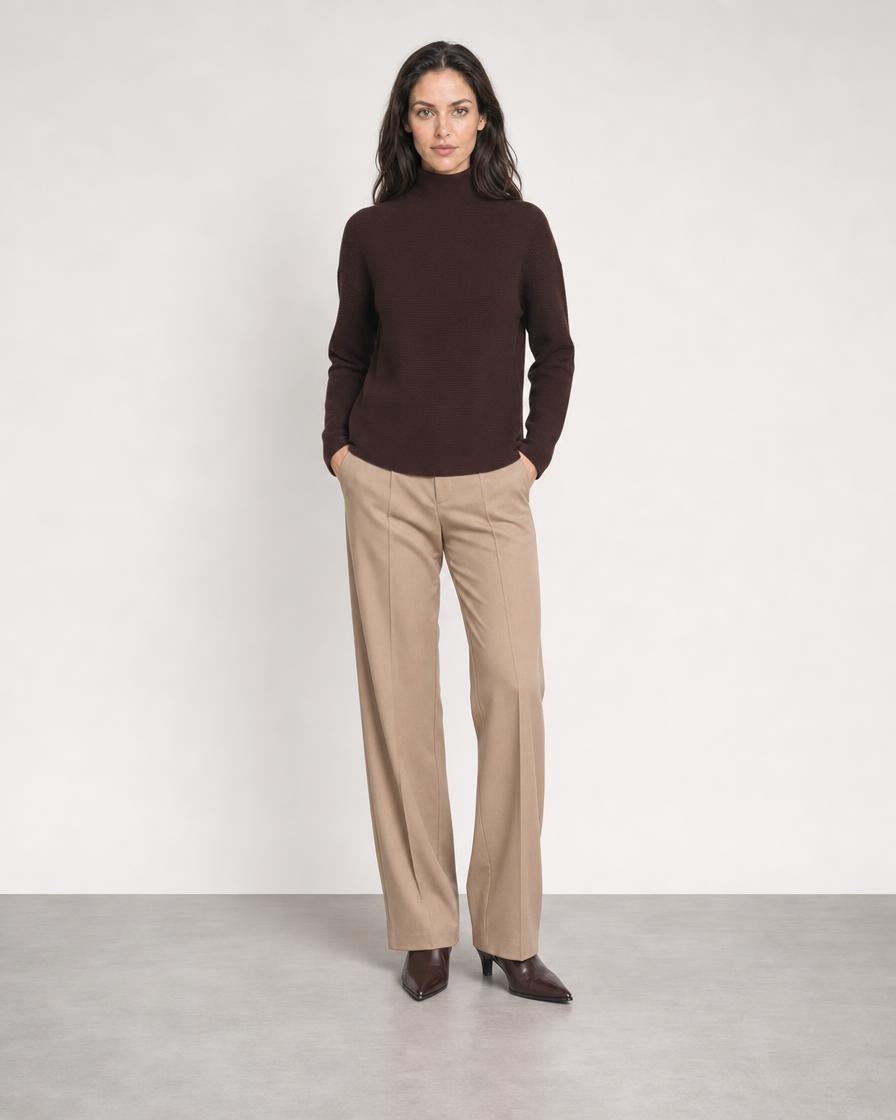 Textured Slouchy Funnel - Chocolate