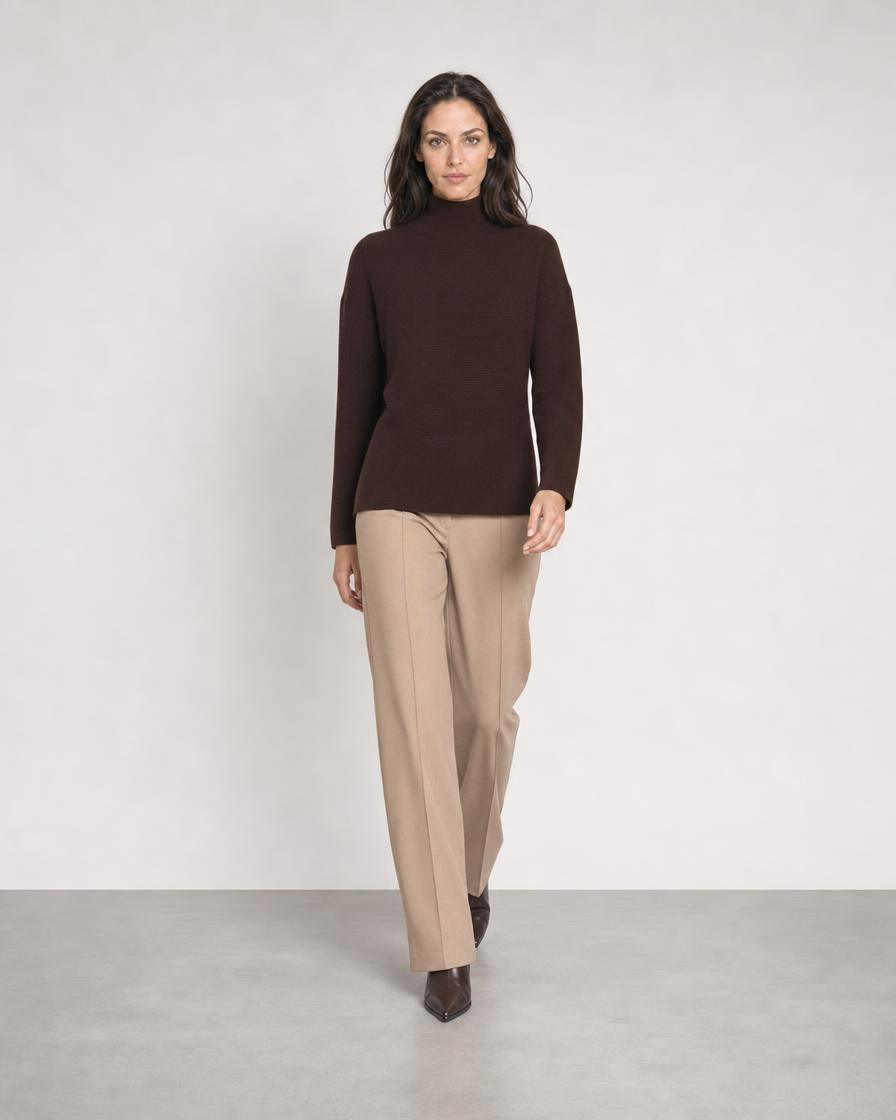 Textured Slouchy Funnel - Chocolate