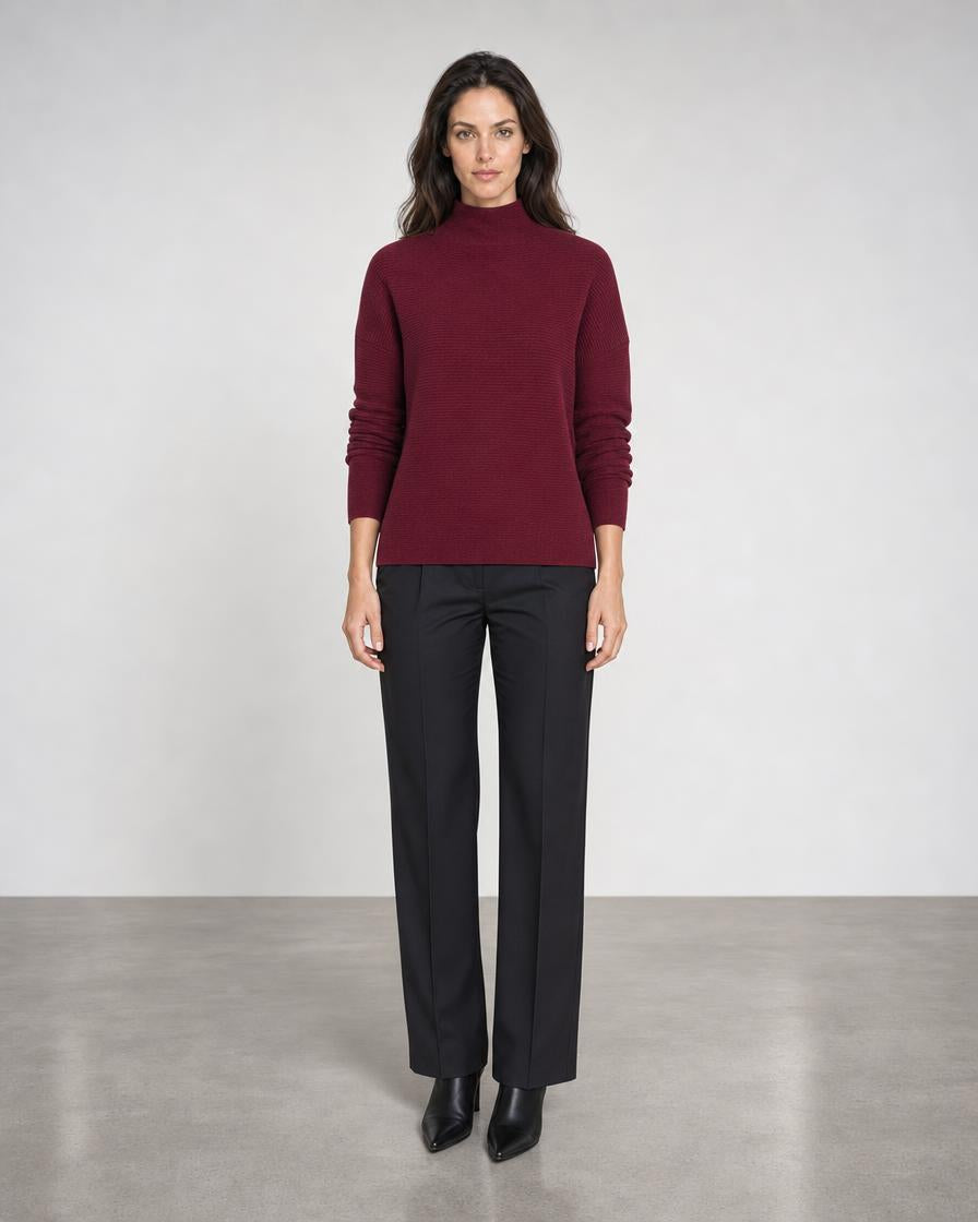 Textured Slouchy Funnel - Cordovan
