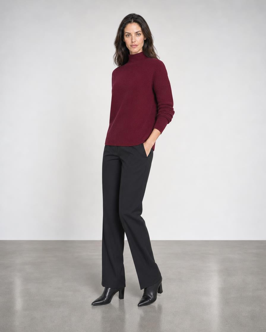 Textured Slouchy Funnel - Cordovan
