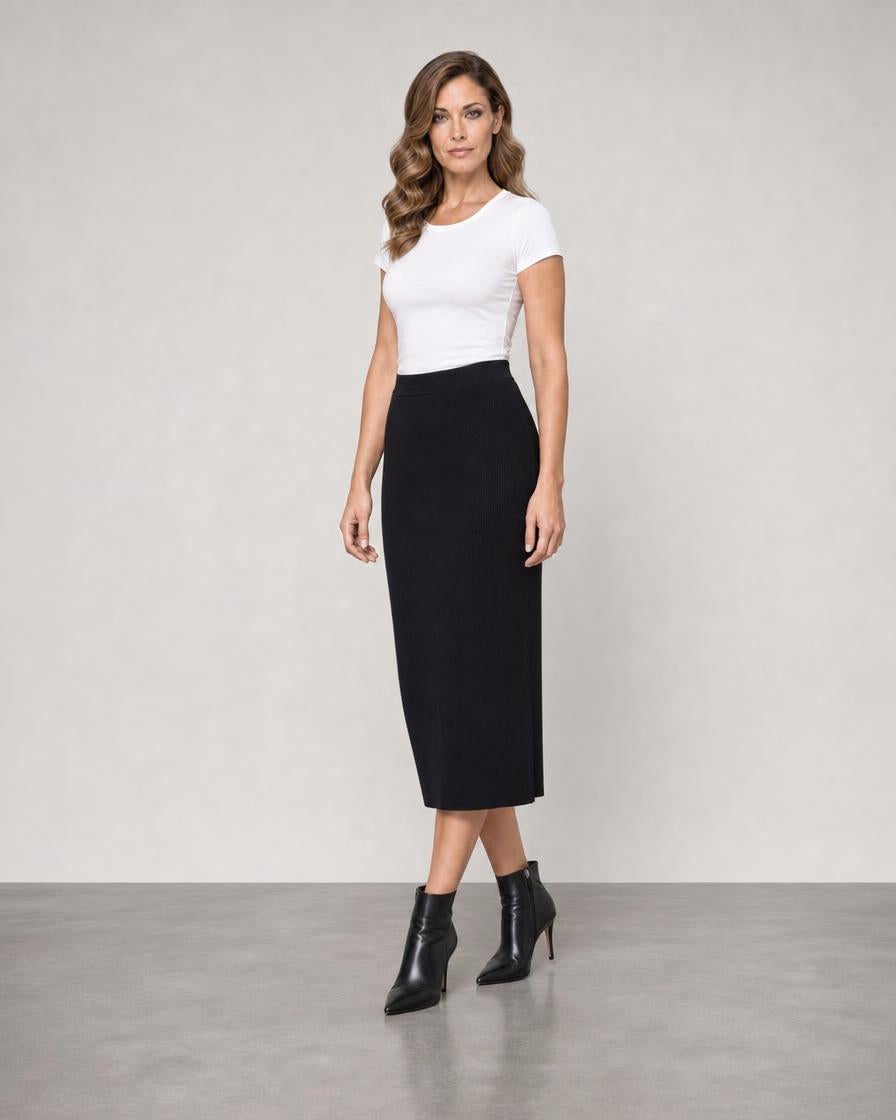 Rib Skirt - Black