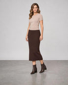 Rib Skirt - Chocolate