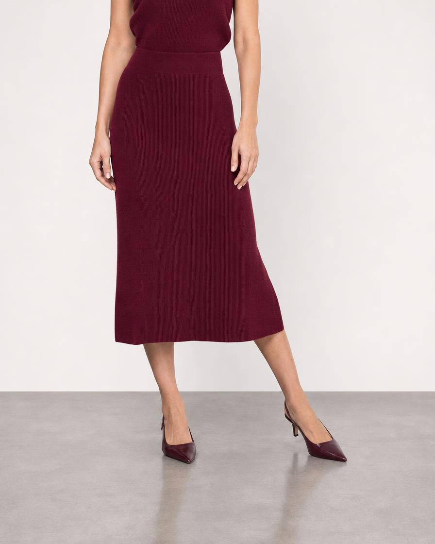 Rib Skirt - Cordovan