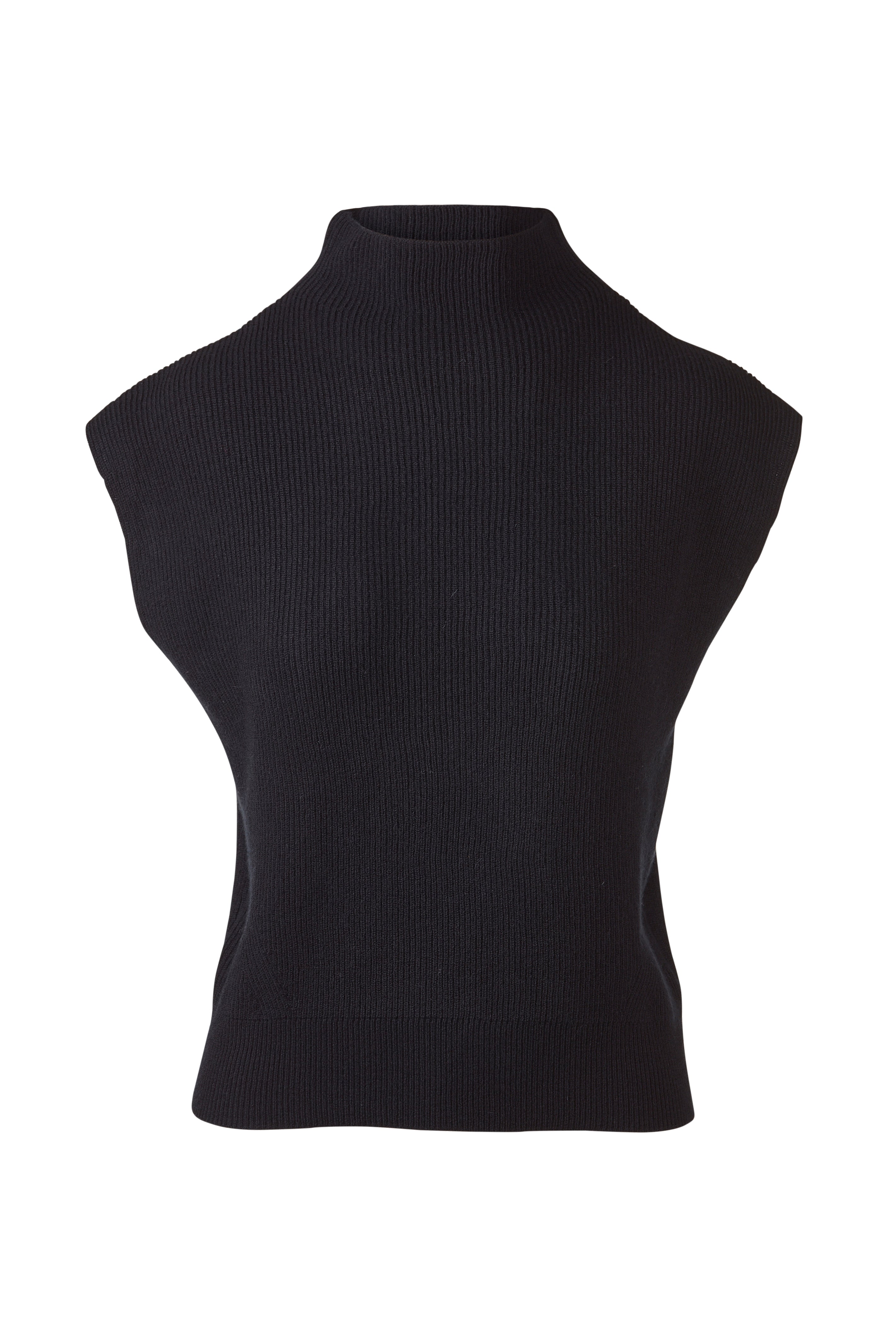 Sleeveless Rib Funnel - Black