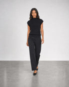 Sleeveless Rib Funnel - Black