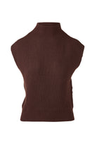 Sleeveless Rib Funnel - Chocolate