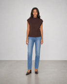 Sleeveless Rib Funnel - Chocolate