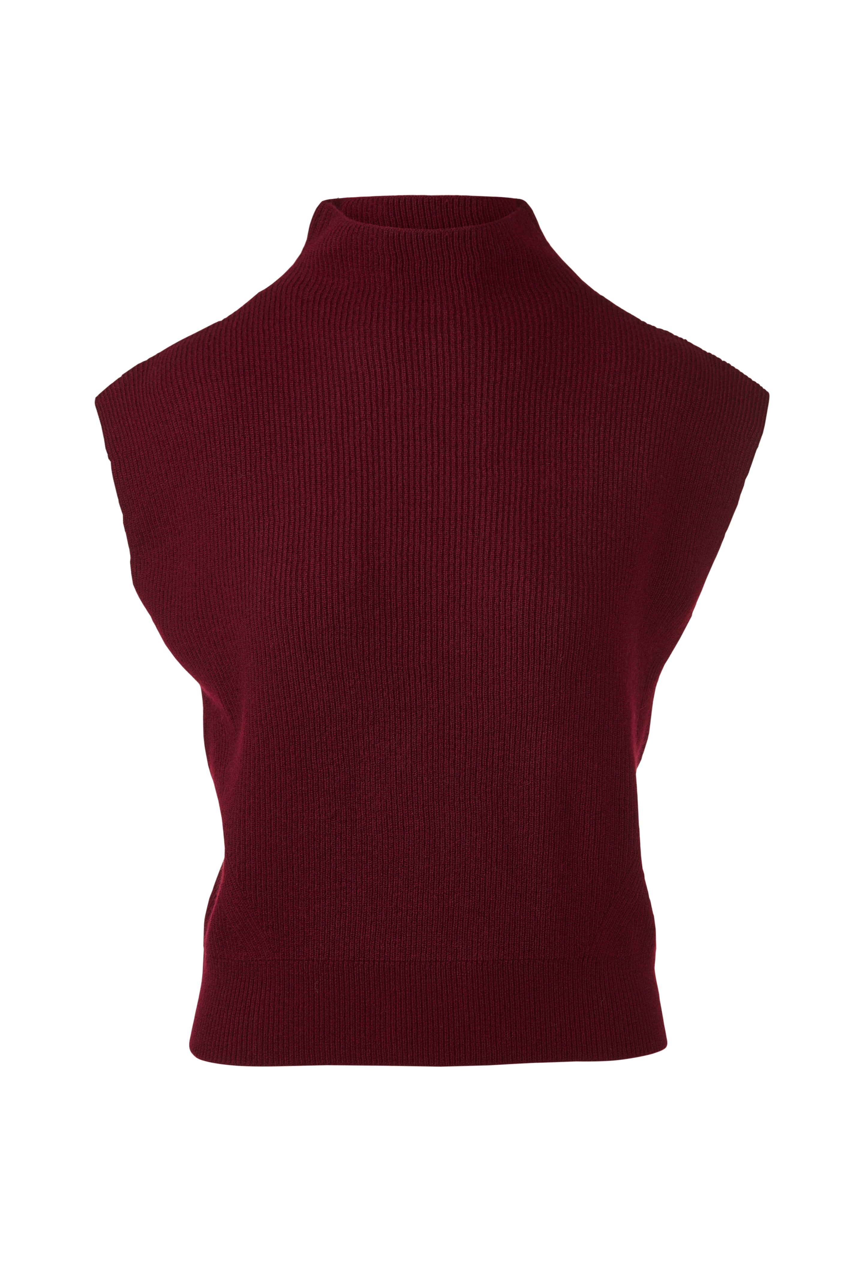 Sleeveless Rib Funnel - Cordovan