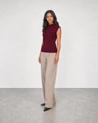 Sleeveless Rib Funnel - Cordovan