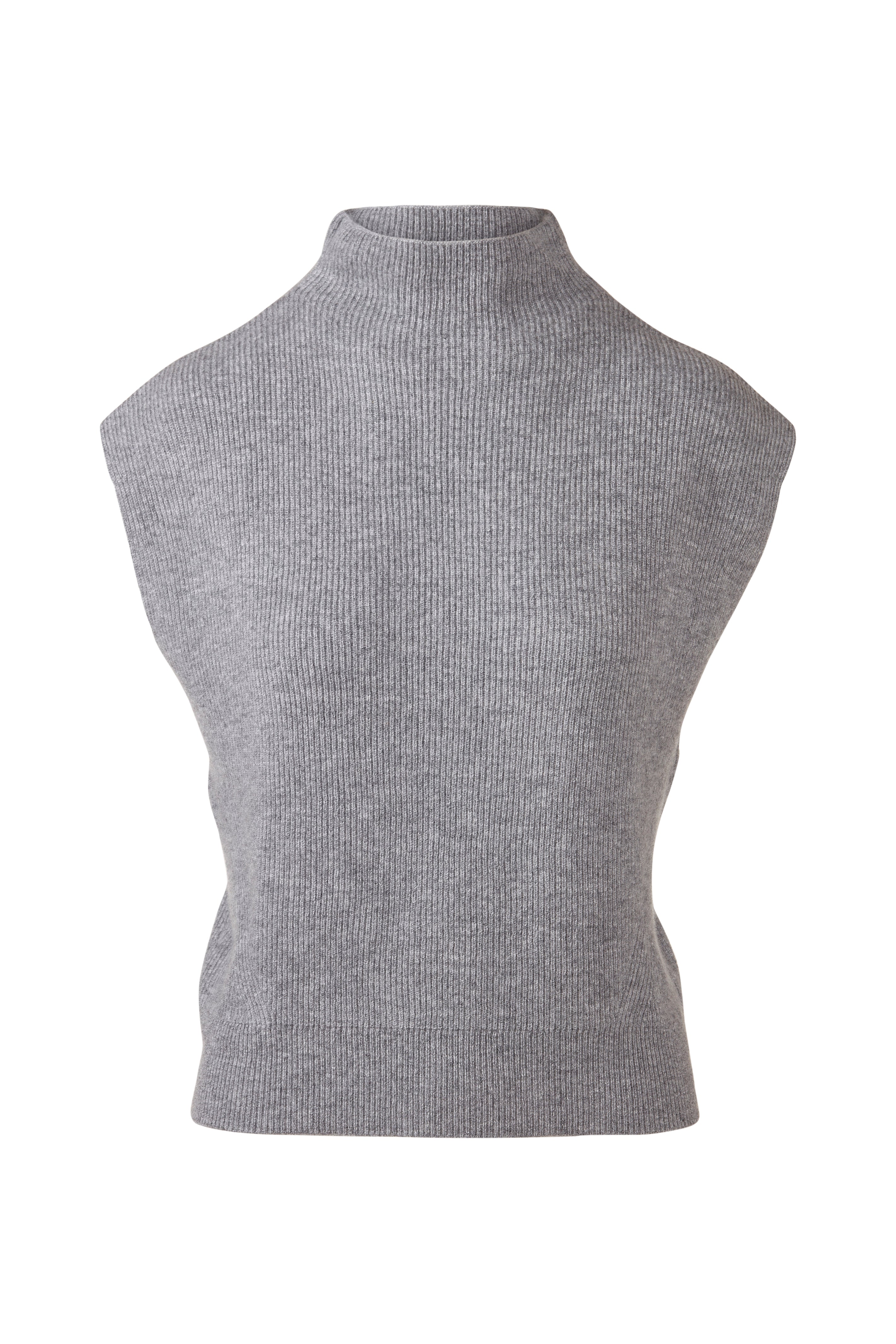 Sleeveless Rib Funnel - Granite
