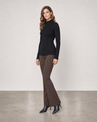 Rib Zip Mock - Black