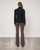 Rib Zip Mock - Black