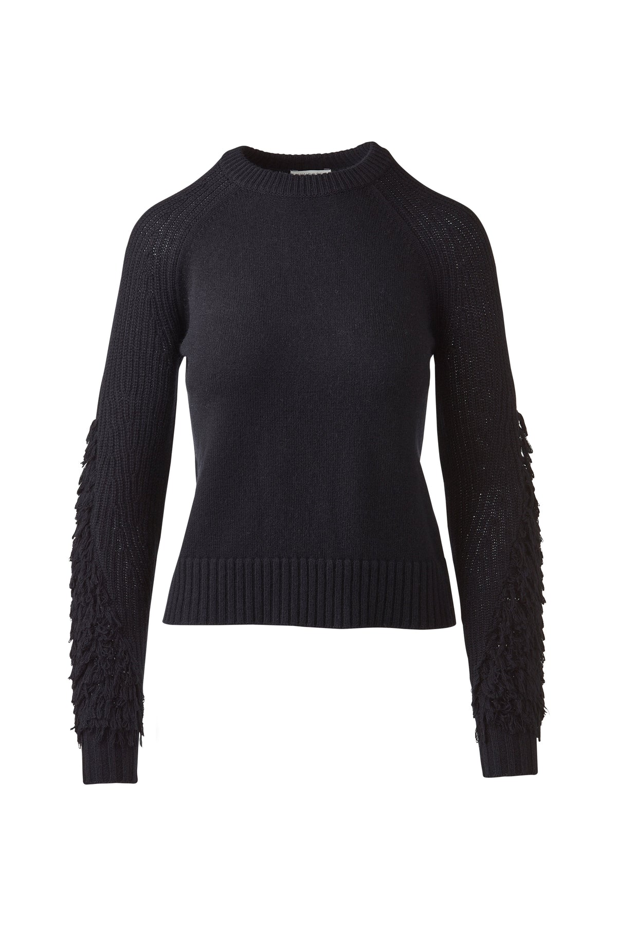 Fringe Sleeve Crew - Black
