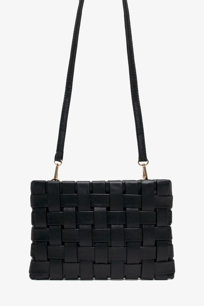 Lindy Clutch Woven Large Black